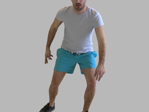 现代人物 三维人物 站姿男人 运动人物su模型