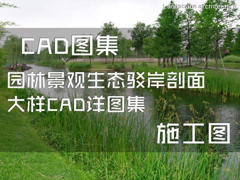 园林景观生态驳岸剖面大样CAD施工图详图集cad施工图