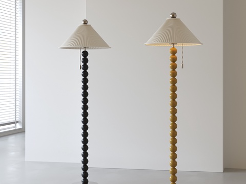 中古实木落地灯su模型