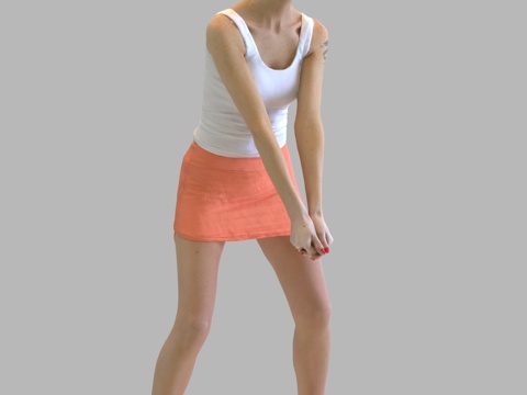 现代人物 三维人物 站姿女人 运动人物su模型