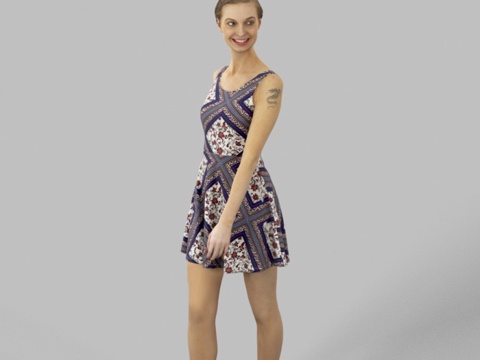 现代人物 三维人物 站姿女人su模型