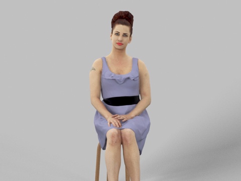 现代人物 三维人物 坐姿女人su模型