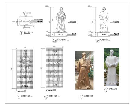 人像雕塑CADcad施工图