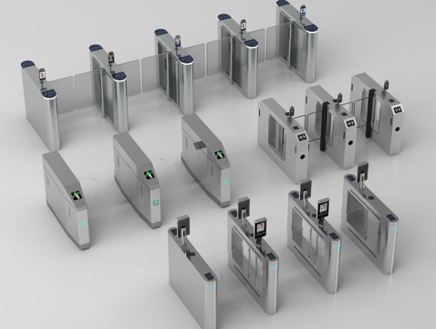 现代公用器材  门禁机 闸机  闸门 感应门3d模型 