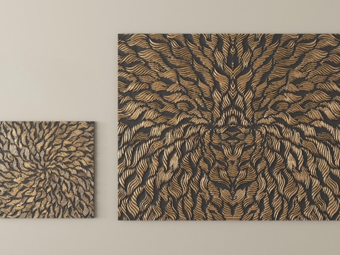 现代轻奢墙饰  抽象挂件su模型