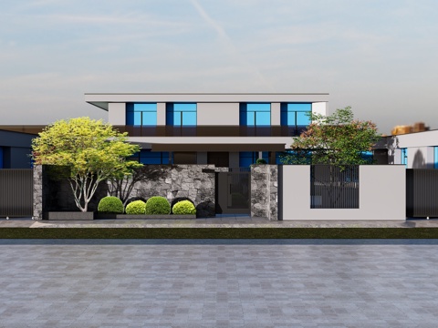 现代别墅自建房su模型