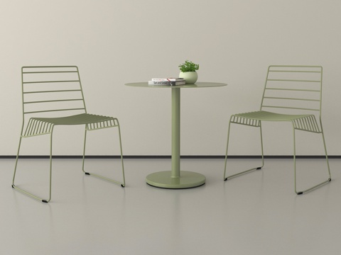 现代桌椅组合  户外桌椅  休闲桌椅su模型