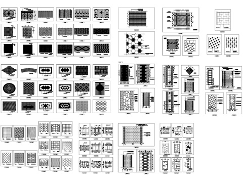 园林景观地面铺装样式CAD施工图集cad施工图