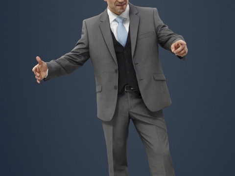 现代人物 三维人物 站姿男人su模型