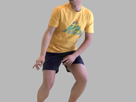 现代人物 三维人物 站姿男人 运动人物su模型