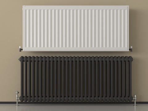 现代暖气片 散热器su模型