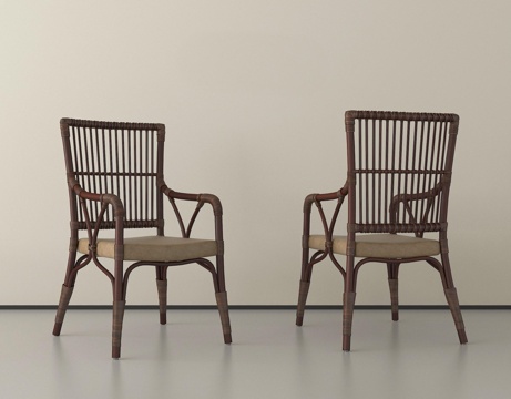 侘寂风休闲椅   单椅 木椅su模型