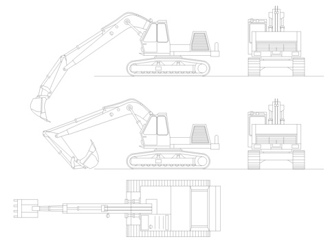 飞机挖机CAD图库cad施工图