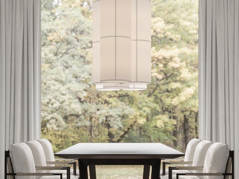  现代别墅餐厅3d模型 