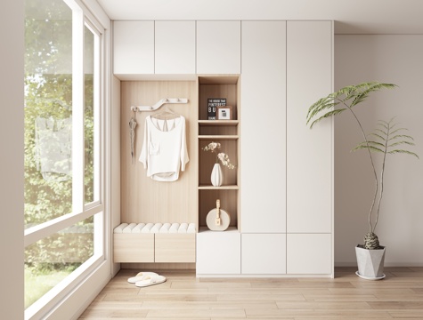 组合鞋柜衣柜su模型