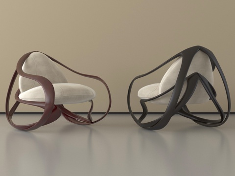 现代摇椅 休闲椅 单椅su模型