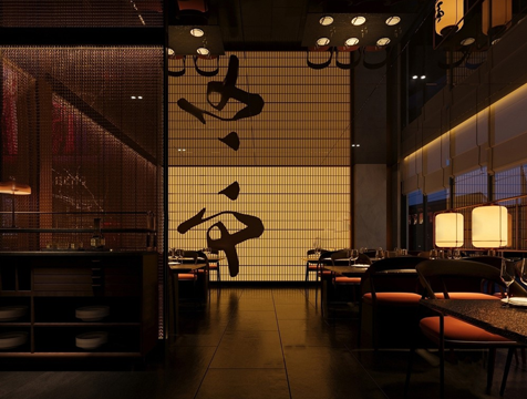 新中式餐厅 中餐厅 餐桌椅组合su模型