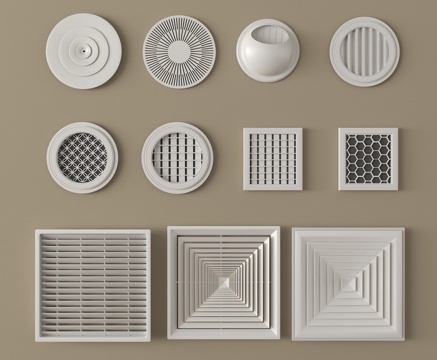 现代空调出风口 出风口 检修口 通风口 排气口 百叶通su模型