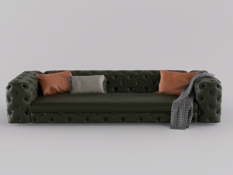 多人休闲沙发su模型