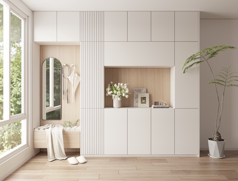 组合鞋柜衣柜su模型