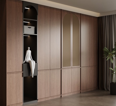 中古风衣柜 骨骼线衣柜 成品衣柜su模型