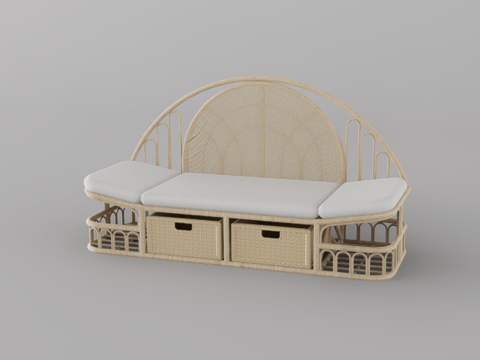 侘寂风双人沙发su模型