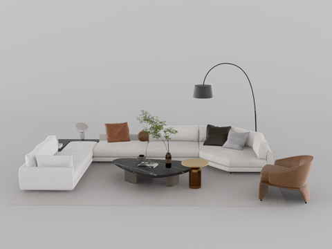 沙发组合su模型