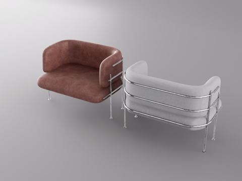 单人沙发su模型