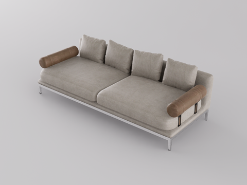 休闲双人沙发su模型