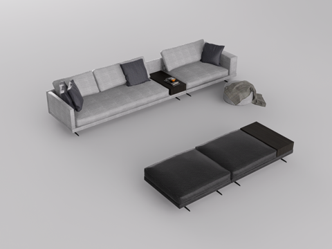 组合沙发su模型