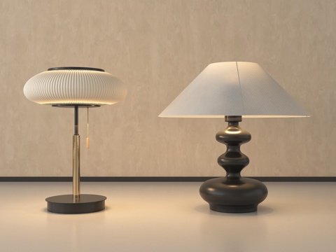 法式中古风台灯su模型