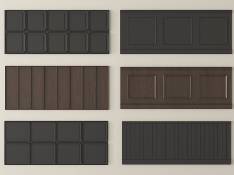 法式护墙板 墙裙 背景板su模型