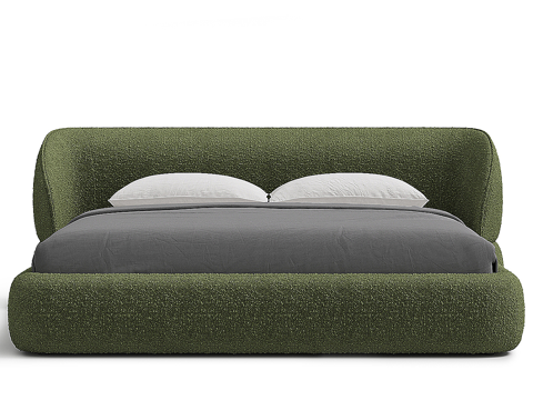  现代简约双人床 双人床 简约床 卧室床 抱枕 床垫3d模型 