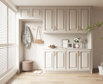 组合鞋柜衣柜su模型