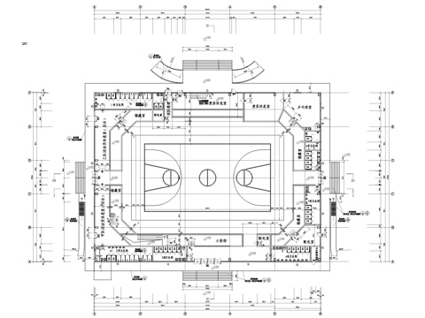 现代篮球场体育馆施工图cad施工图