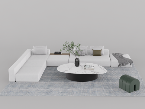 沙发组合su模型