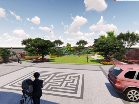 庭院大门CAD施工图+效果图cad施工图