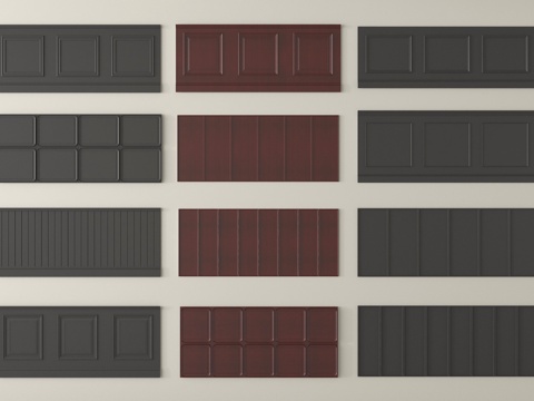 法式护墙板 墙裙su模型