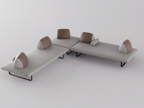 转角休闲沙发su模型