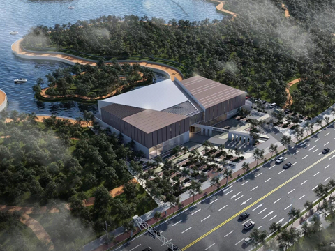 现代展览馆建筑 博物馆 建筑外观su模型