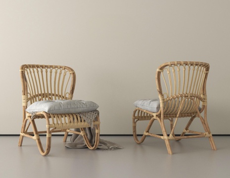 现代藤编休闲椅 单椅su模型