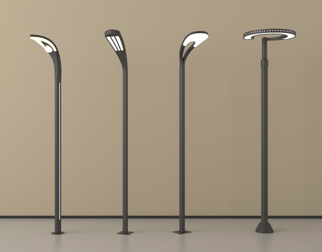 现代户外路灯  高杆灯 景观灯su模型