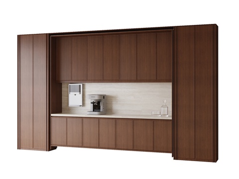 现代餐边柜 酒柜su模型