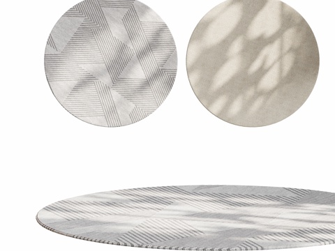 现代客厅圆形地毯su模型