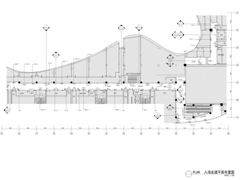 现代电影院过道施工图cad施工图