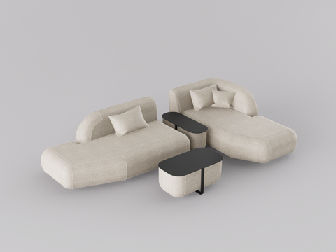 休闲转角沙发su模型