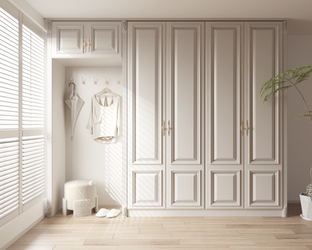 组合鞋柜衣柜su模型