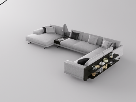 转角沙发su模型