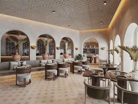 侘寂西餐厅  中古侘寂西餐厅su模型