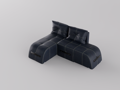 休闲转角沙发su模型